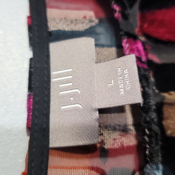 J. Jill Velvet Burnout Multicolor Sheer Tunic Blouse - Picture 5 of 9
